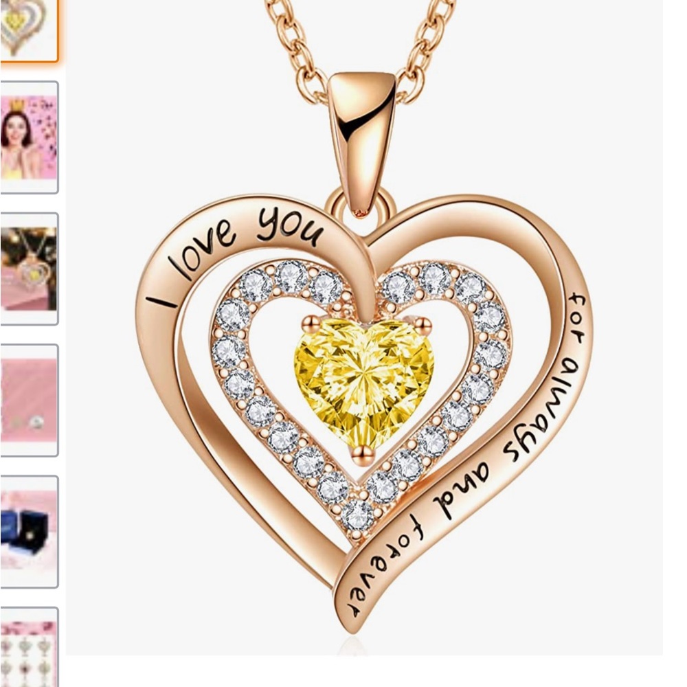 💖See New Listing💖 Redbee November Birthstone Heart Necklace New - Picture 14 of 16